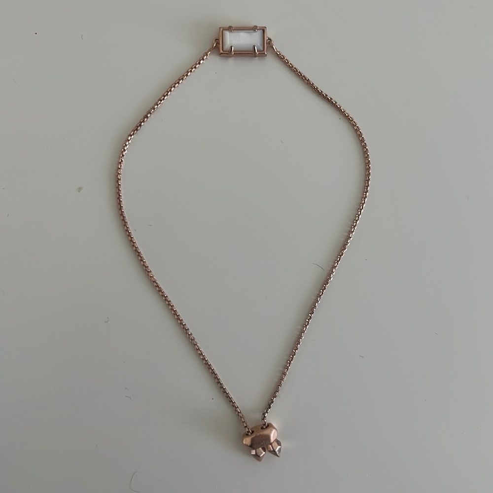 Kendra Scott Bracelet Rose Gold White Stone